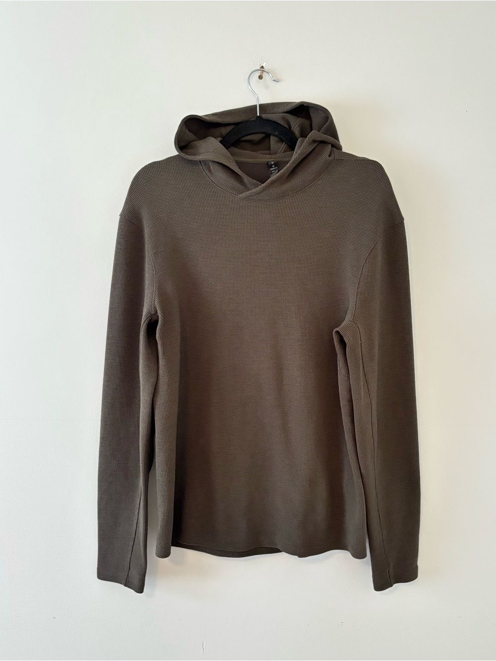 Lululemon Shift Stitch Hoodie Pullover Waffle Knit Textured Hood Olive Brown